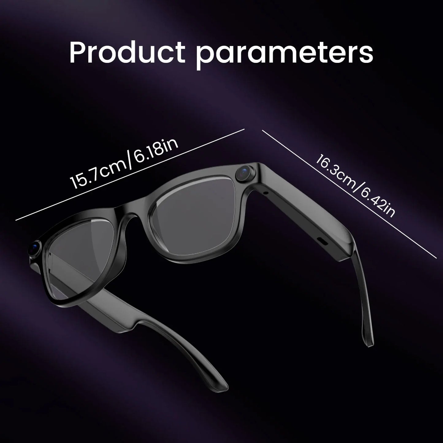 AI Smart Glasses with 200W Pixels, Equipped with a Camera and Video Glasses