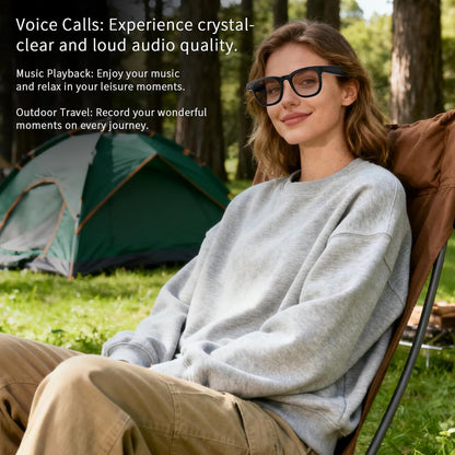 AI Smart Glasses with 8MP HD Camera, Voice Assistant, Open-Ear Audio, Real-Time Translation, and Video Recording for Travel and Everyday Use