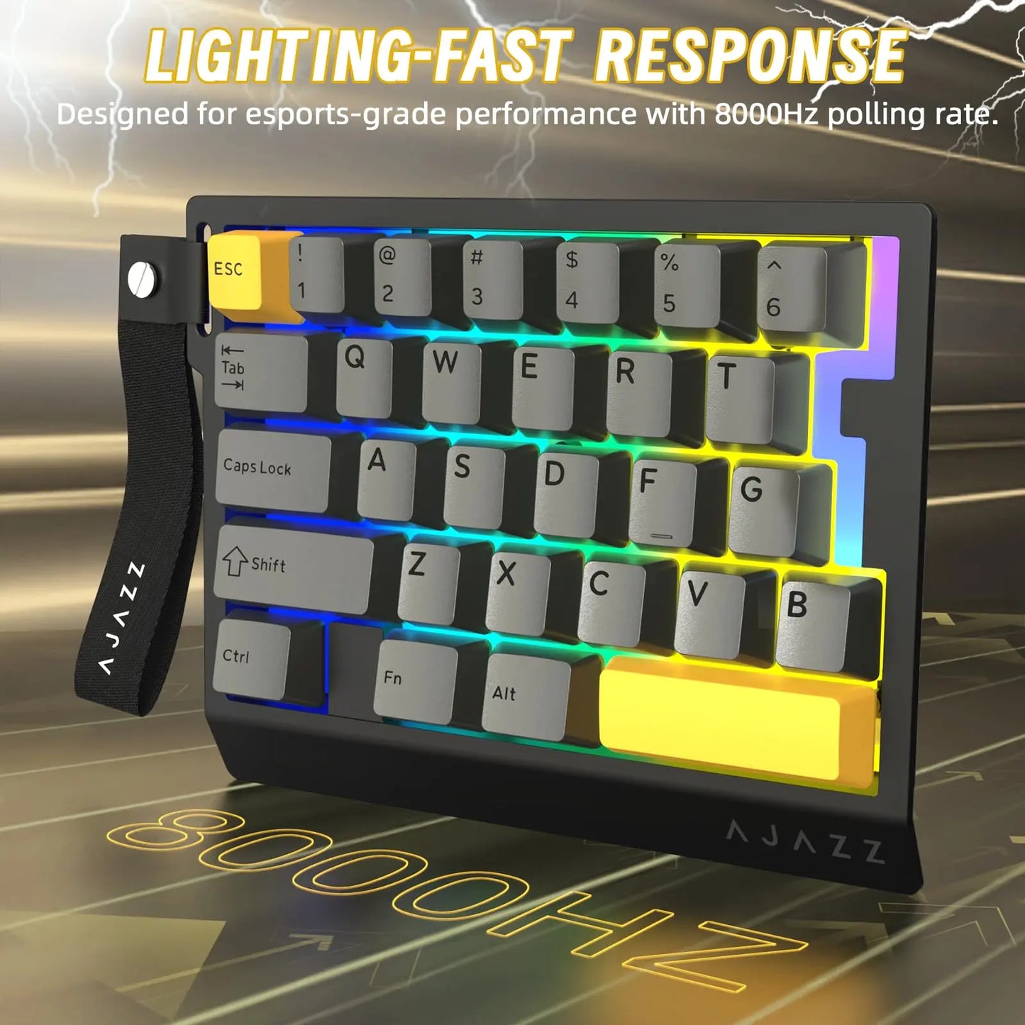 AJAZZ AK029 Single-Handed Wired Magnetic Gaming Keyboard 8K Hz, RGB, 0.01Mm RT Precision，29 Keys, for FPS Gaming Colorful RGB Backlight Web Driver Support Gaming Keyboard