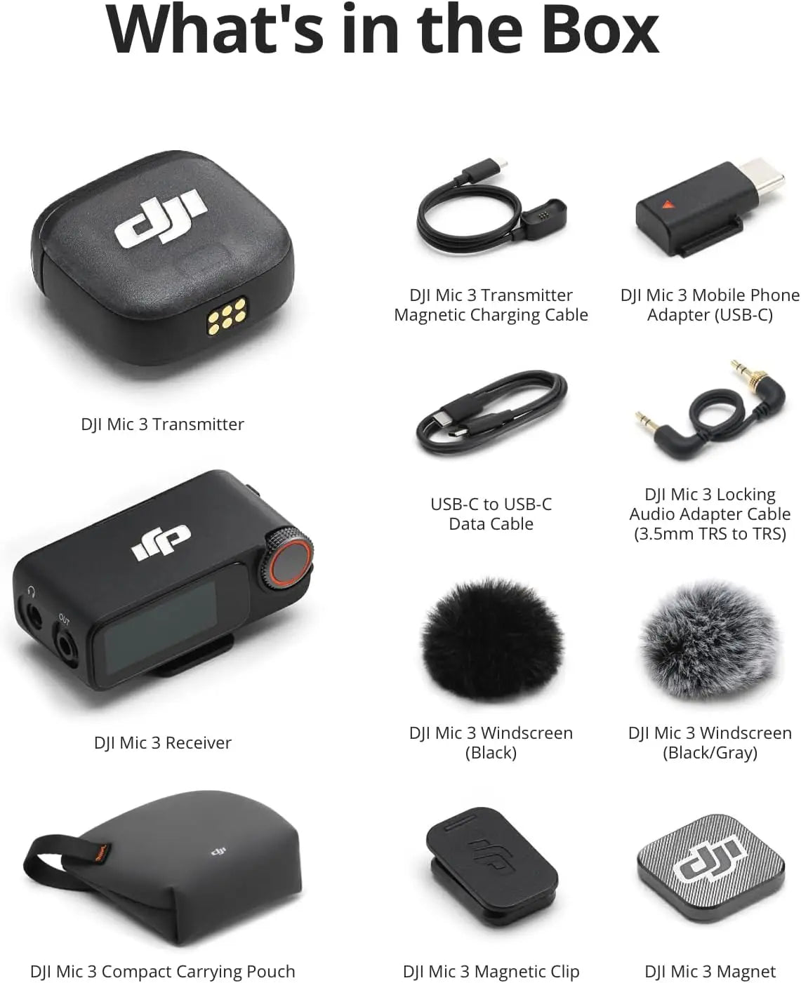 DJI Mic 3 (1 TX + 1 RX), Wireless Lavalier Mic for Iphone/Camera/Android, Ultralight, Extended Operating Time & Fast Charging, 1312Ft (400M) Transmission, Noise Cancelling, Vlog, Streaming