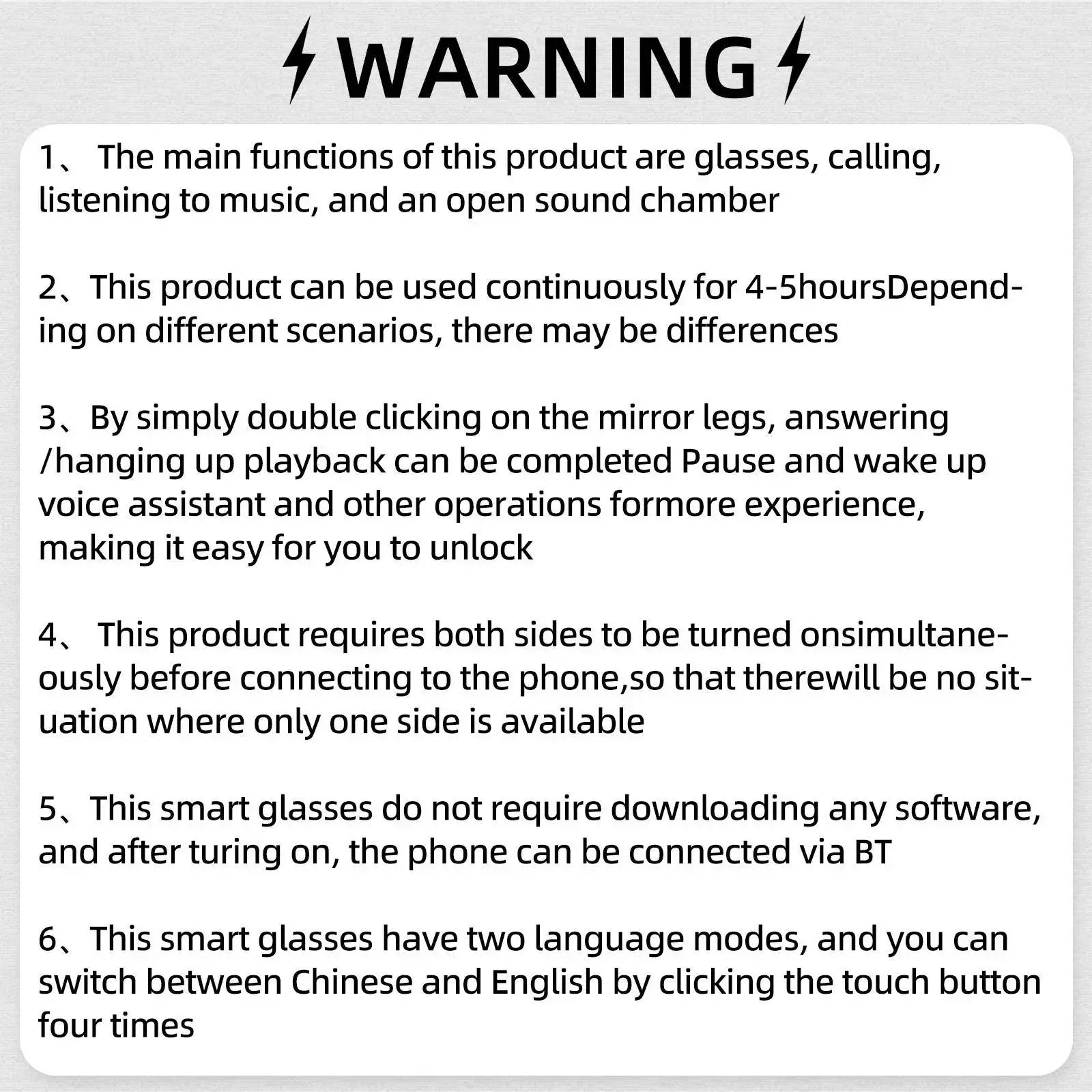 AI Glasses for Men & Women, Smart Glasses with Camera , 2MP Anti-Shake Video Recording, 39G Lightweight ,290Mah Battery ,Support AI Translation, Voice Assistant, Bluetooth Calling ,Music Control ,Easy-To-Use Wearable