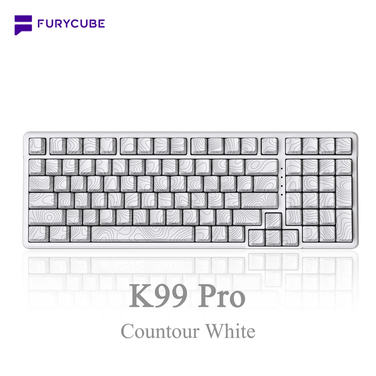 FURYCUBE K99 Pro Mechanical Keyboard Wireless with Num Pad Full Size Wired/Bluetooth/2.4G Gasket Structure Keyboard Creamy Sound for Laptop Computer RGB Backlit,3/5 Pin Hot Swappable Customize Keyboard E-Sports, Office, PBT Keycaps, Mothersdaygift Tiktoks