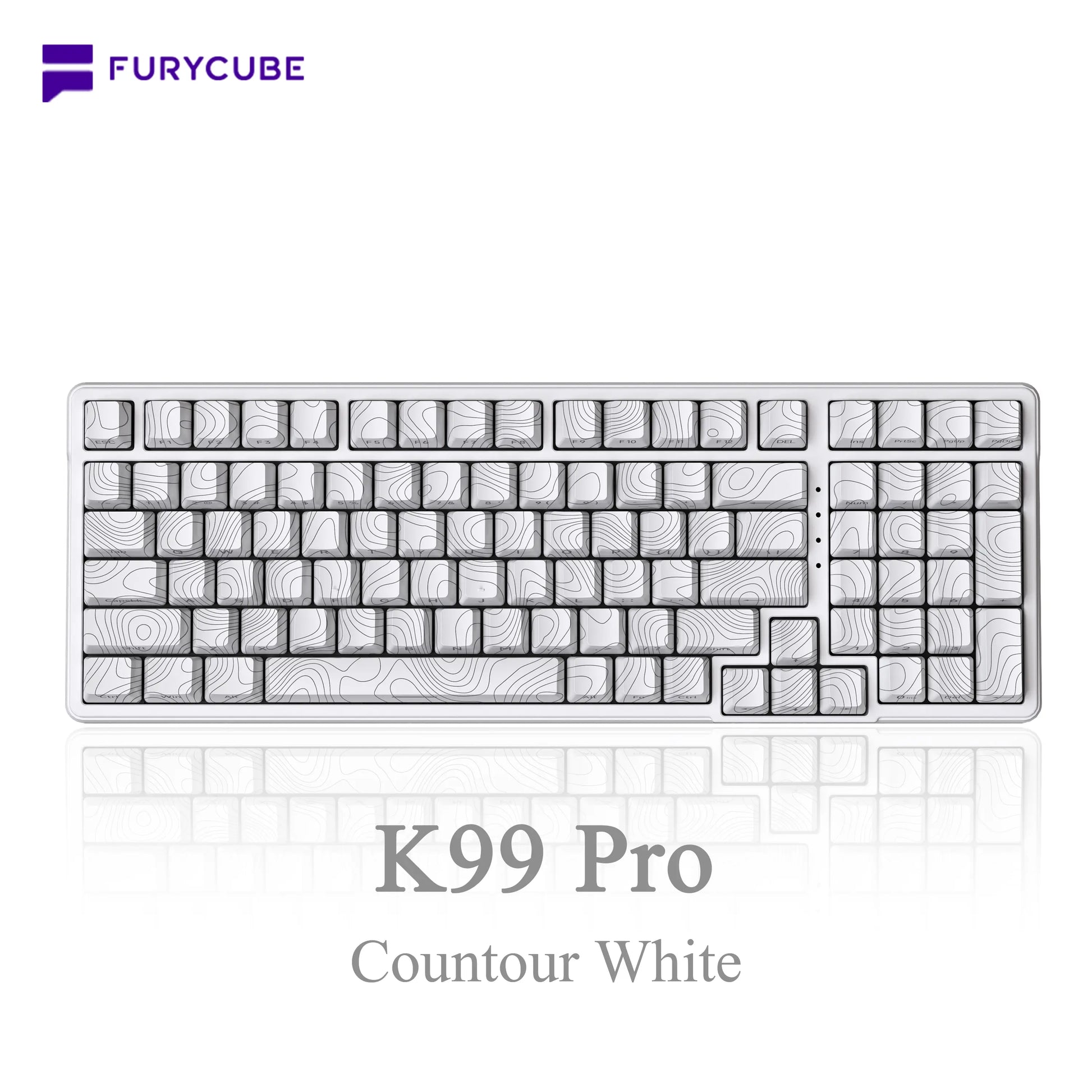 FURYCUBE K99 Pro Mechanical Keyboard Wireless with Num Pad Full Size Wired/Bluetooth/2.4G Gasket Structure Keyboard Creamy Sound for Laptop Computer RGB Backlit,3/5 Pin Hot Swappable Customize Keyboard E-Sports, Office, PBT Keycaps, Mothersdaygift Tiktoks
