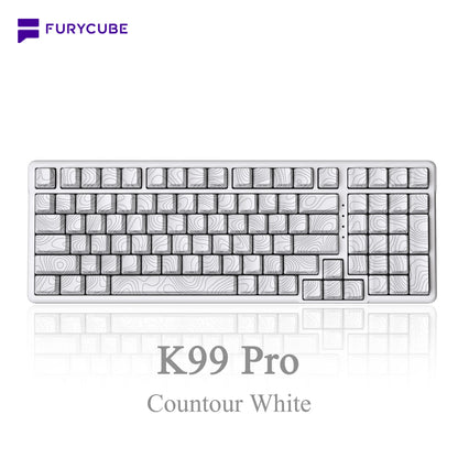 FURYCUBE K99 Pro Mechanical Keyboard Wireless with Num Pad Full Size Wired/Bluetooth/2.4G Gasket Structure Keyboard Creamy Sound for Laptop Computer RGB Backlit,3/5 Pin Hot Swappable Customize Keyboard E-Sports, Office, PBT Keycaps, Mothersdaygift Tiktoks