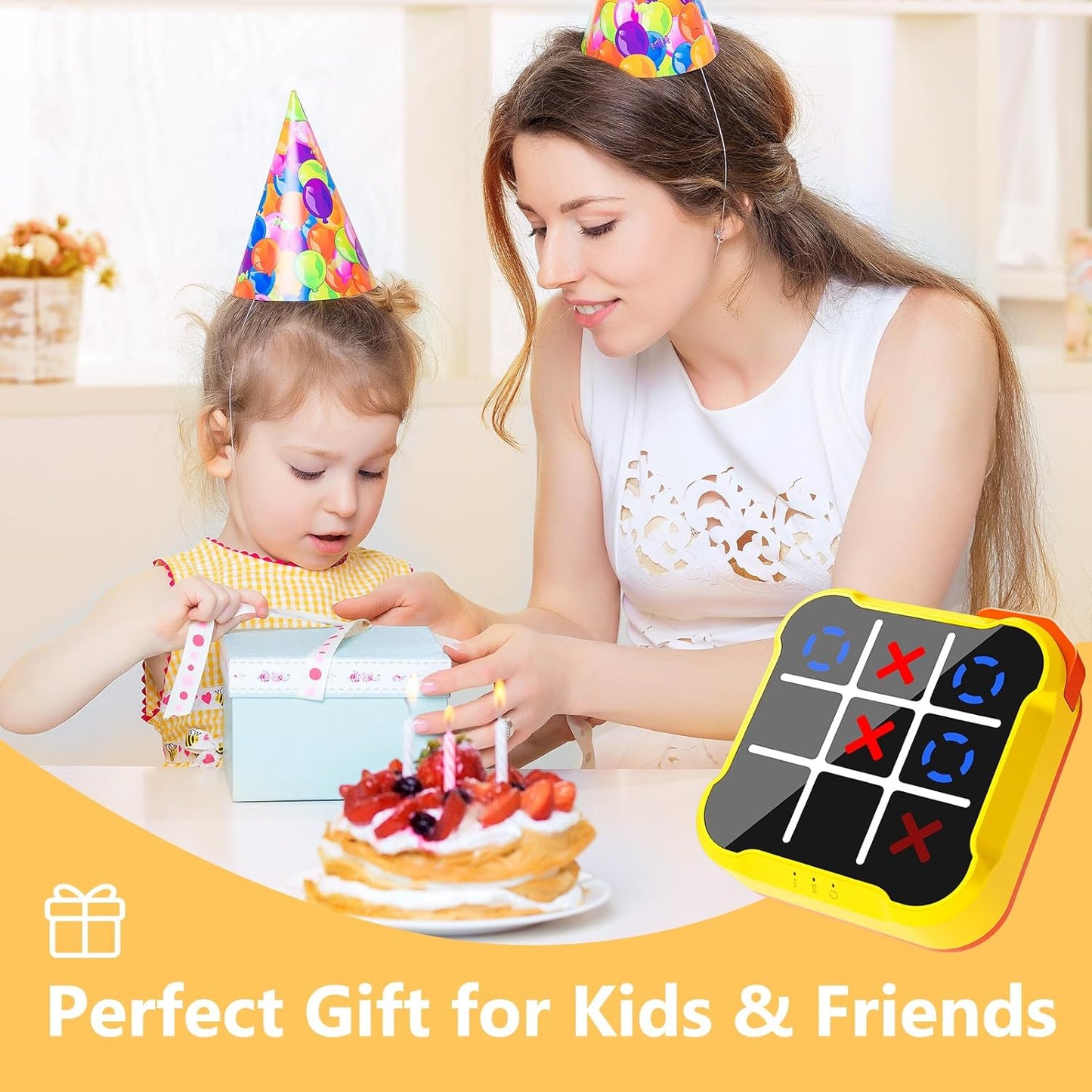 Tic Tac Toe Game, 3-In-1 Game Machine, Handheld Electronic Puzzle Games, Portable Travel Game for Trip, Office Break, Queue Time, Birthday Gift for Kids Adult