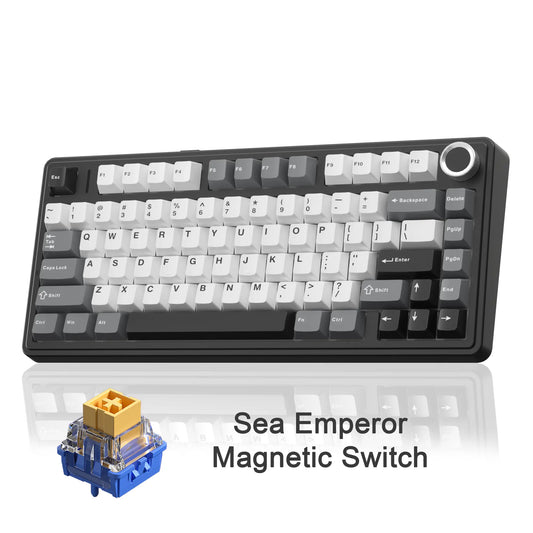 [NEW]AULA F75 HE Wireless Magnetic Switch Custom Gaming Keyboard, 75% Hall Effect Keyboard with Rapid Trigger, 8000Hz Polling Rate , Adjustable Actuation, BT/2.4G/USB-C, Hot Swappable RGB Backlit Keyboard for PC Gamer