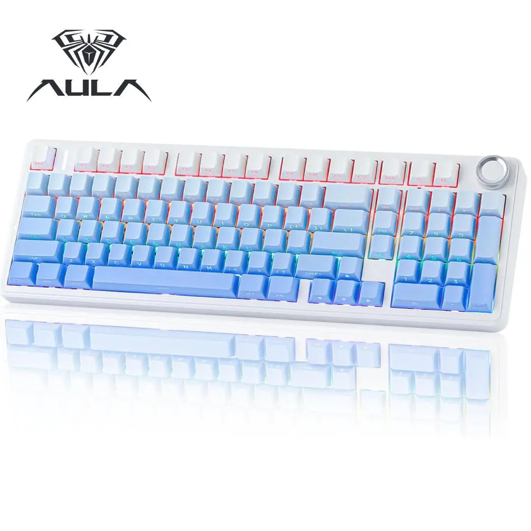 【Deals】Official Aula X Leobog F99PRO Mechanical Gaming Keyboard with Knob,Tri-Mode Bt5.0/Usb-C/2.4Ghz Hot Swappable Custom Keyboard,Windows& Android&Mac