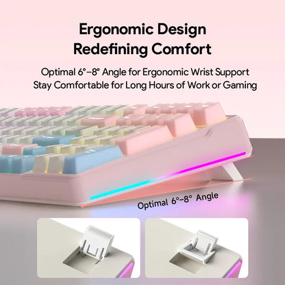 FURYCUBE K99 Pro Mechanical Keyboard Wireless with Num Pad Full Size Wired/Bluetooth/2.4G Gasket Structure Keyboard Creamy Sound for Laptop Computer RGB Backlit,3/5 Pin Hot Swappable Customize Keyboard E-Sports, Office, PBT Keycaps, Mothersdaygift Tiktoks