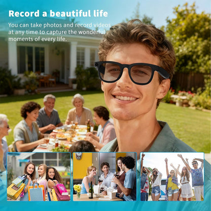 AI Smart Glasses with 8MP HD Camera, Voice Assistant, Open-Ear Audio, Real-Time Translation, and Video Recording for Travel and Everyday Use
