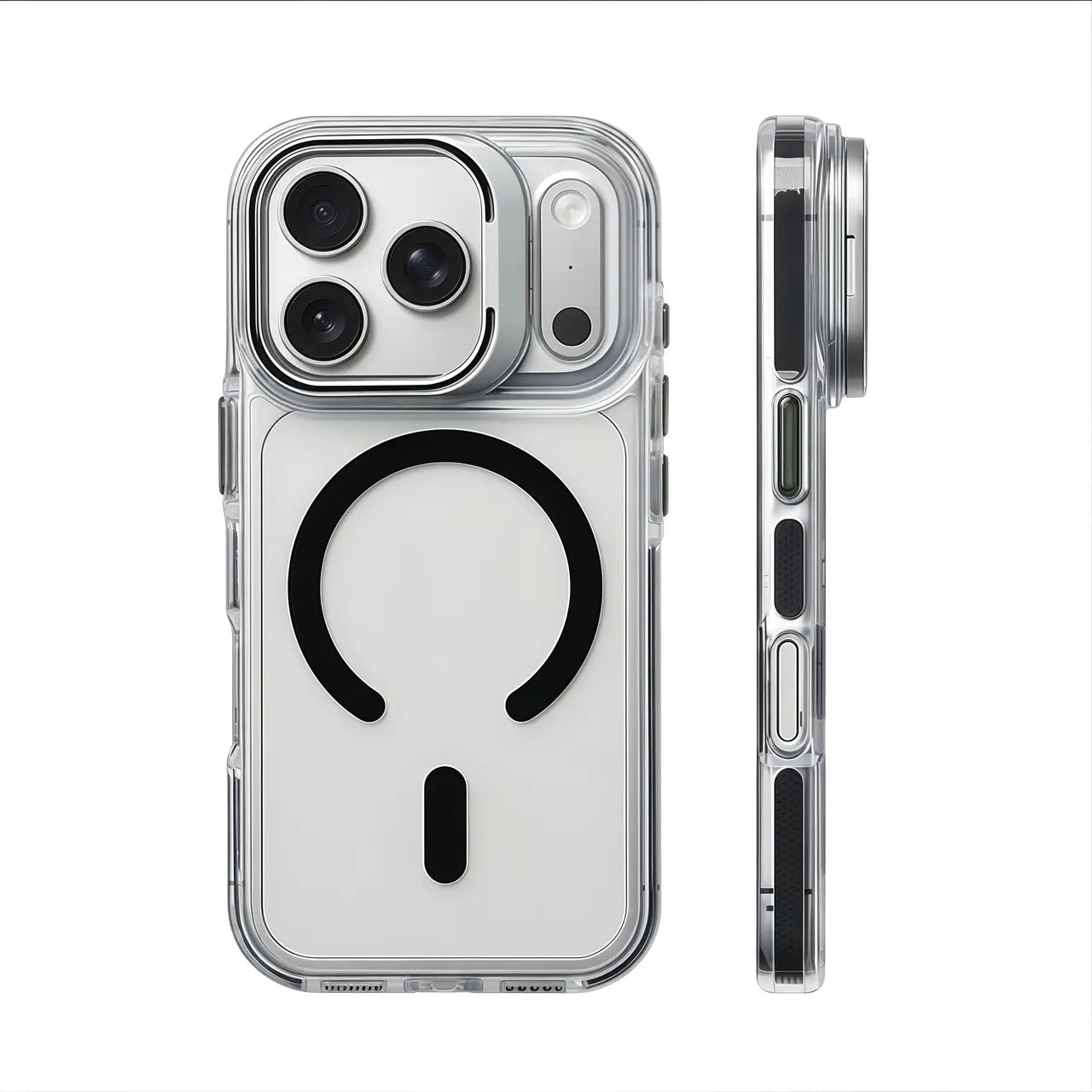 【 Iphone17 Case 】Ice Crystal anti Fall Lens Bracket Magnetic Phone Case Iphone17 Pro Max 16 15 for Iphone Case Silicone Soft Shell TPU Shockproof
