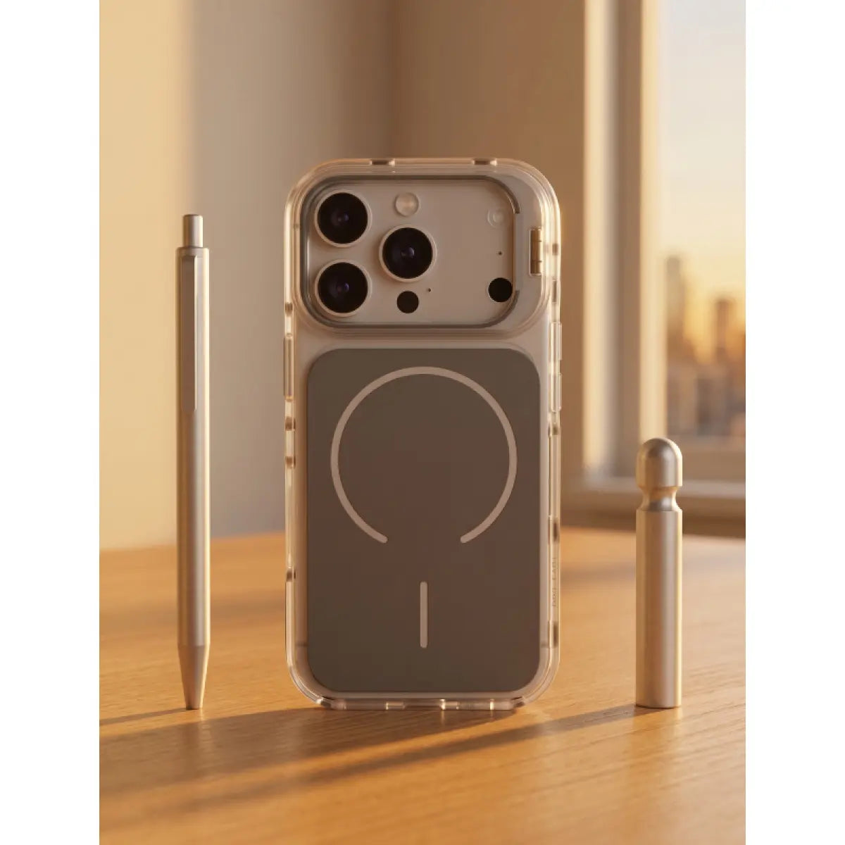 Magnetic Magsafe-Compatible TPU Soft Bumper Slim Case with Metal Kickstand for Iphone 17 Pro Max - Protective, Shockproof, Aesthetic, Durable Smartphone Accessory