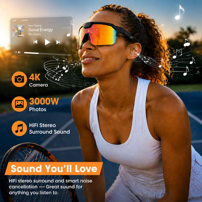 Multifunctional Smart Wearable Camera Glasses - 1200P Ultra Video Recording, 8MP Photochromic Lenses, Bluetooth Audio, 160+ Language Translation, UV Protection, Voice Assistant Glasses for Hiking & Outdoor Sports, Father'S Day Gift