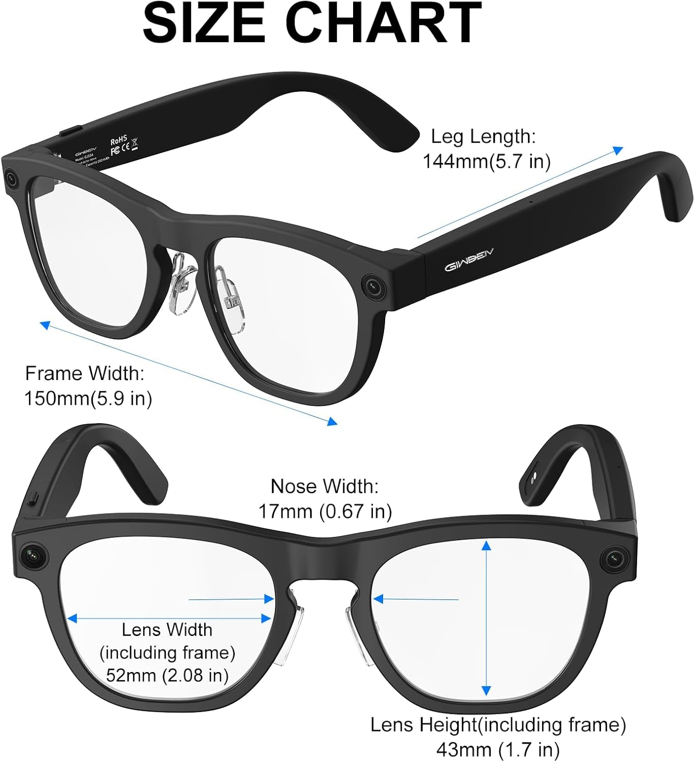 AI-Powered Smart Glasses with 8MP HD Camera, 1080P Video Recording, Voice Assistant, AI Object Recognition and Translation, Photochromic Lenses, and Bluetooth Connectivity for Travel, Work, and Vlogging