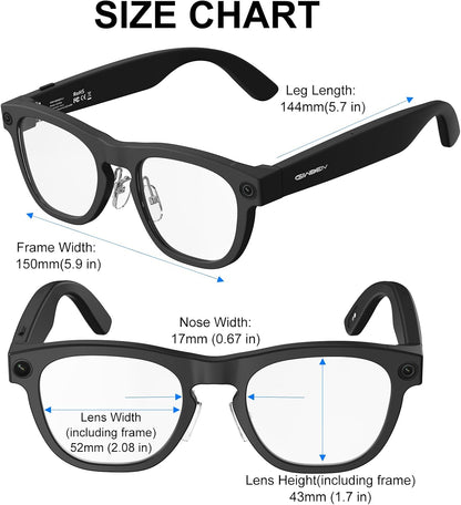 AI-Powered Smart Glasses with 8MP HD Camera, 1080P Video Recording, Voice Assistant, AI Object Recognition and Translation, Photochromic Lenses, and Bluetooth Connectivity for Travel, Work, and Vlogging