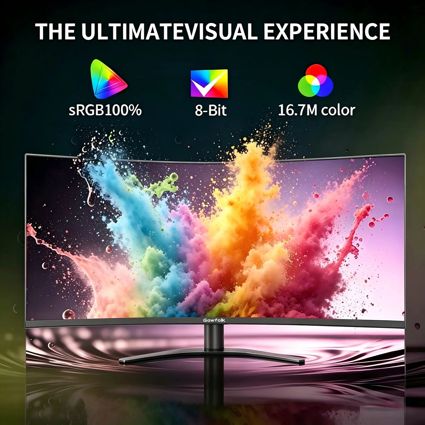 Gawfolk 27 Inch 240Hz Curved Monitor, FHD 1080P Gaming Monitor, Built-In Speakers, Freesync, MPRT 1Ms, 100% Srgb, 3000:1, 1800R,, HDMI 2.0&DP 1.4, VESA 100Mm *100Mm