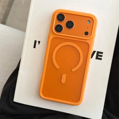 Magnetic Magsafe-Compatible Casing for Iphone 17 Pro Max - Durable Matte Skin-Friendly TPU Protective Cover, Shockproof Anti-Slip Slim Fit Bumper, Metal Buttons, Aesthetic Protection for Smartphones
