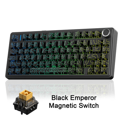 [NEW]AULA F75 HE Wireless Magnetic Switch Custom Gaming Keyboard, 75% Hall Effect Keyboard with Rapid Trigger, 8000Hz Polling Rate , Adjustable Actuation, BT/2.4G/USB-C, Hot Swappable RGB Backlit Keyboard for PC Gamer