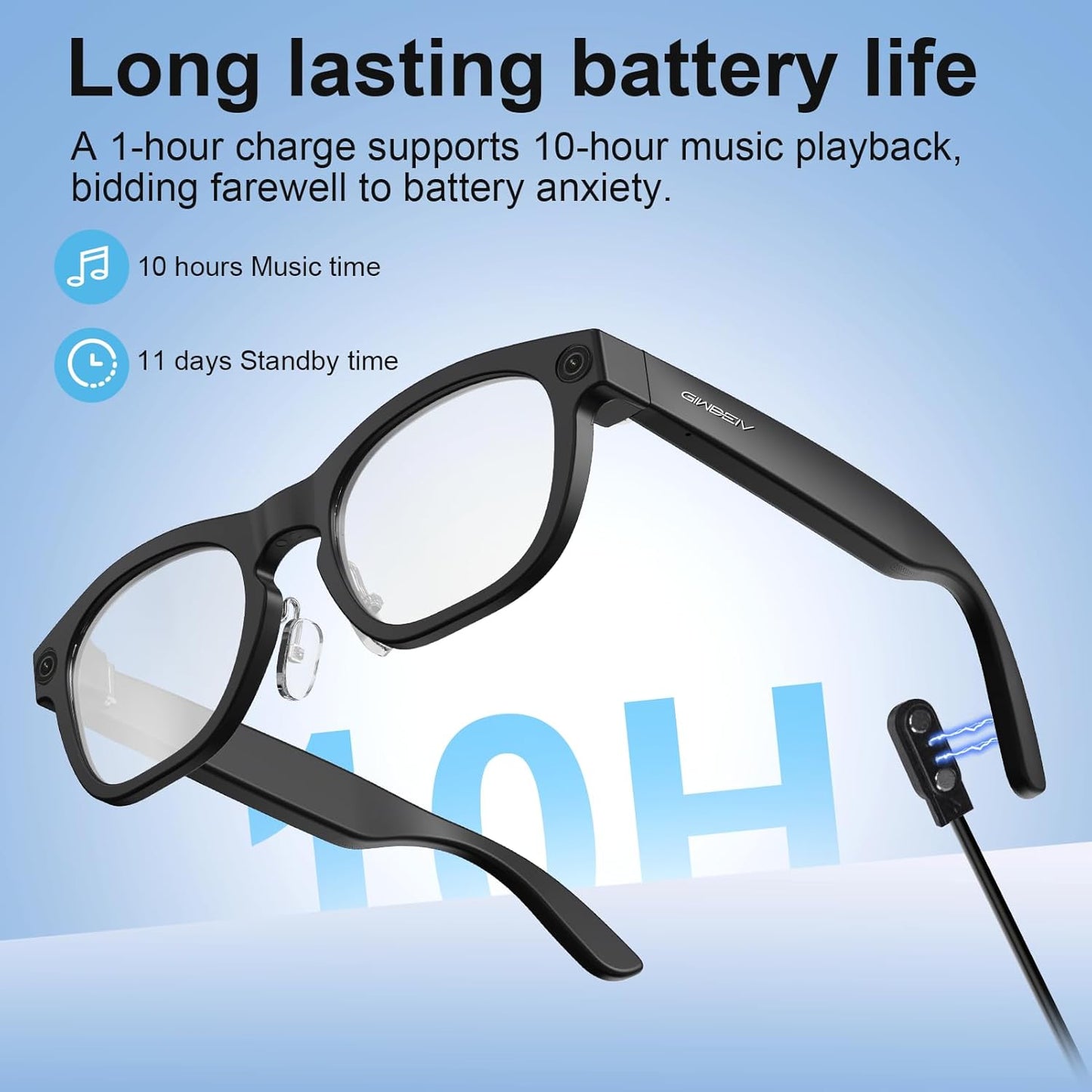 AI-Powered Smart Glasses with 8MP HD Camera, 1080P Video Recording, Voice Assistant, AI Object Recognition and Translation, Photochromic Lenses, and Bluetooth Connectivity for Travel, Work, and Vlogging