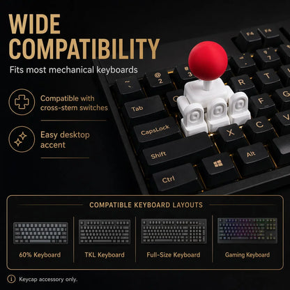 3D Printed Joystick Keycap for Mechanical Keyboard, Creative Stress Relief Desk Decor