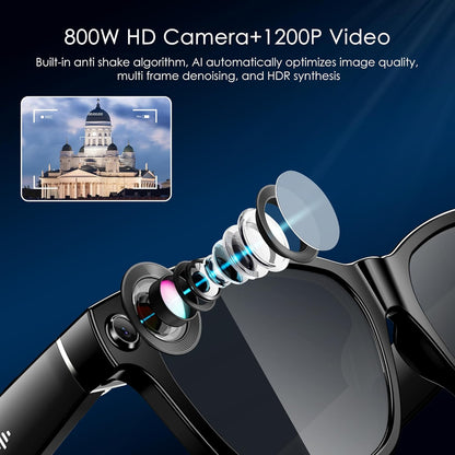 AI-Enhanced Smart Glasses with 12MP Camera, Bluetooth Calling, 4K HD Video Recording, Real-Time Translation, AI Voice Assistant, Object Recognition, and Polarized Lenses