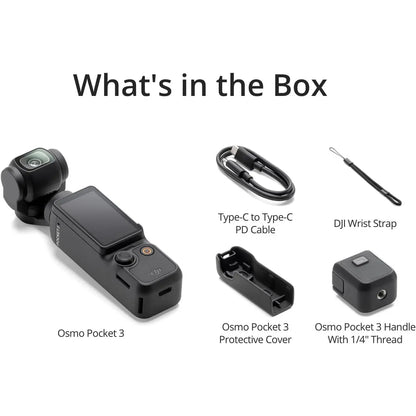DJI Osmo Pocket 3, Vlogging Cameras with 1'' CMOS & 4K/120Fps Vlog Camera, 3-Axis Stabilization, Fast Focusing, Face/Object Tracking, Digital Vlogging Camera for Youtube