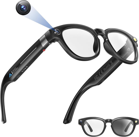AI-Powered Smart Glasses with Camera and Bluetooth, 4K Video and Audio Recording, Translation and Voice Control, IP67 Waterproof for Professional and Outdoor Use